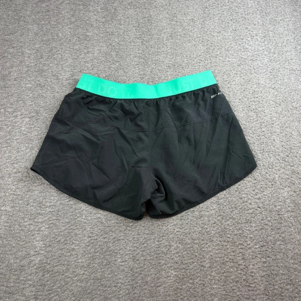 Nike Lacrosse Shorts Women's Small Black Green Dri-FIT Athletic Running Active
